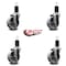 Service Caster 4'' Semi Steel Wheel Swivel 1-5/8'' Expanding Stem Caster Set, 4PK SCC-EX20S414-SSS-158-4 - alternate 2